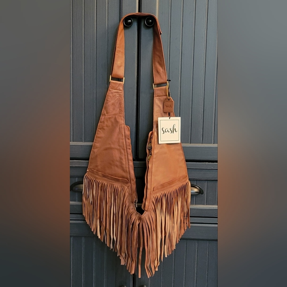 Leather Crossbody Fringe Handbag